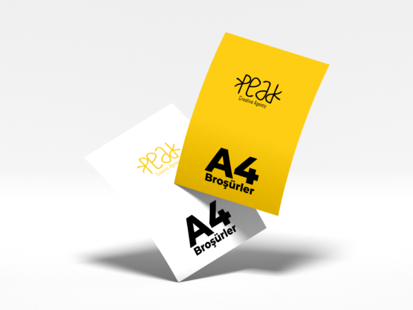 A4 (19,8x27,6 cm) Broşürler Peak Reklam Bursa Matbaa Promosyon Tabela Web Tasarım Sosyal Medya