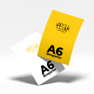 A6 (9x13,6 cm) Broşürler Peak Reklam Bursa Matbaa Promosyon Tabela Web Tasarım Sosyal Medya