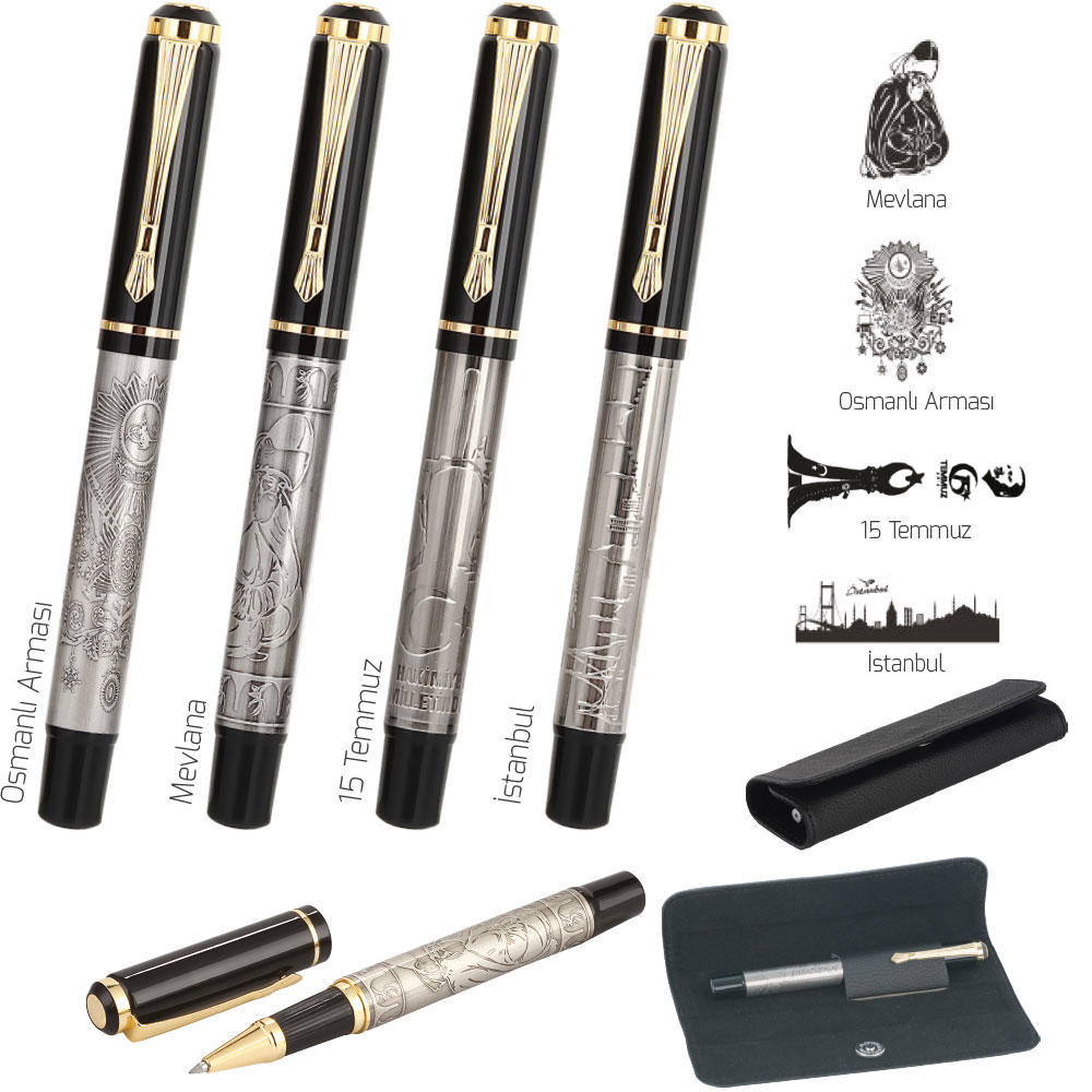 Peak Creative Bursa Promosyon Kalem Setleri Tekli Kabartma Roller Kalem Seti