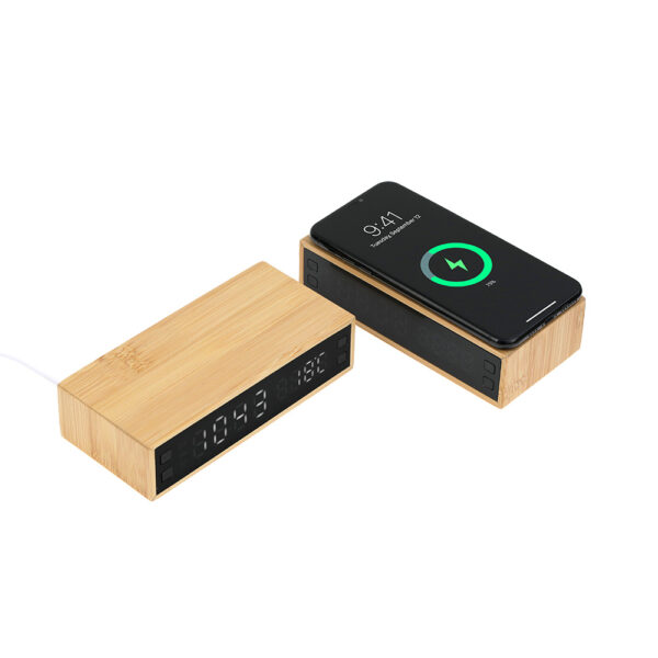 Peak Creative Bursa Promosyon Powerbank Wireless Mobil Şarj Cihazı ve Bambu Dijital Masa Saati