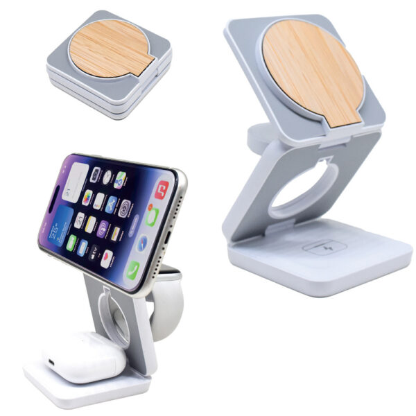 Peak Creative Bursa Promosyon Teknolojik Ürünler 3’ü 1 Arada Katlanabilir Wireless Şarj Cihazı