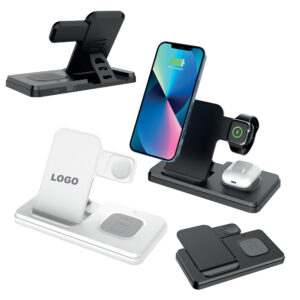 Peak Creative Bursa Promosyon Teknolojik Ürünler 4'ü 1 Arada Kablosuz Şarj Standı