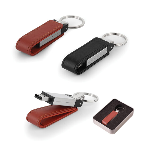 Peak Creative Bursa Promosyon USB Bellekler 16 GB Deri Metal Anahtarlık USB Bellek